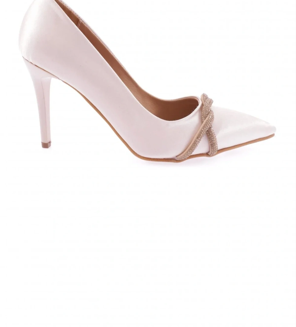 Akt-01-23Y Kadin Silver Taşli Burgu Bantli Abiye Ayakkabi