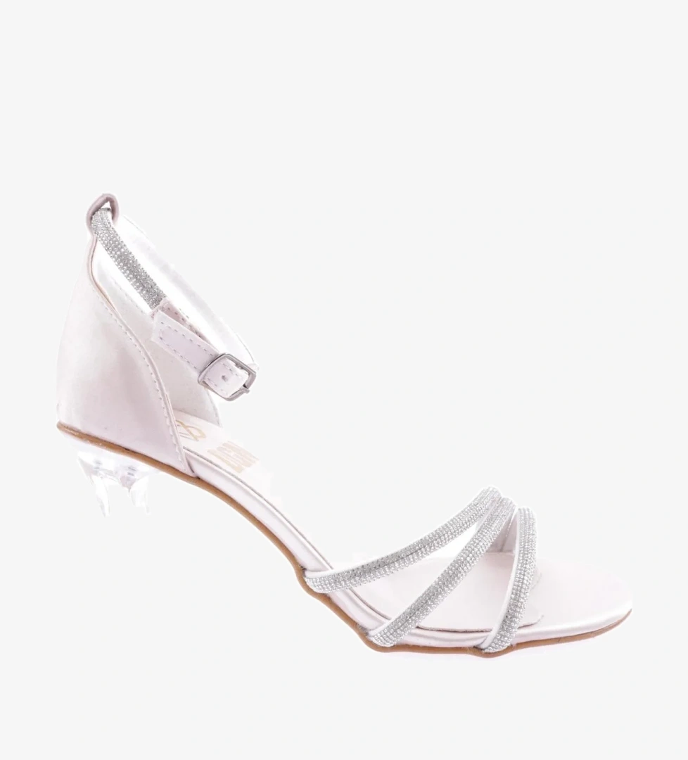 Bar-05-23Y Kadin Silver Taşli Bantli Kadeh Topuklu Ayakkabi