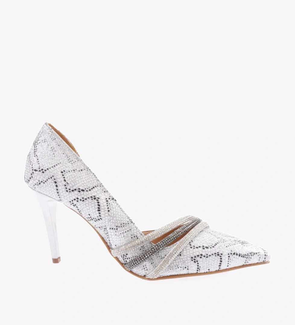 Ysf-07-23Y Kadin Silver Taş Bantli Abiye Ayakkabi