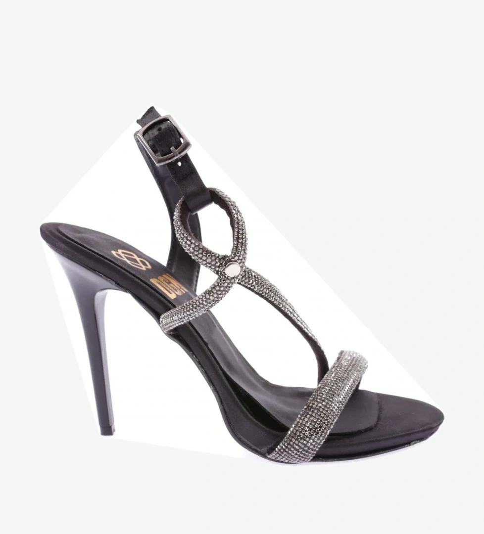 Mnt-03-23Y Kadin Silver Taşli Çapraz Bantli Abiye Ayakkabi