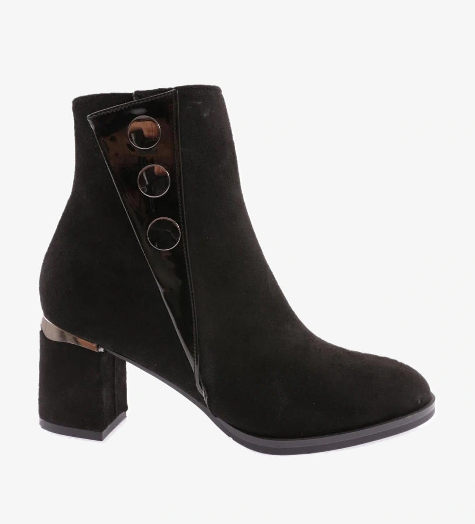 Dgn Dgn Siyah 406 Kadin Sirali Tokali Yandan Fermuarli Topuklu Bot | Flo Siyah - 1. görsel