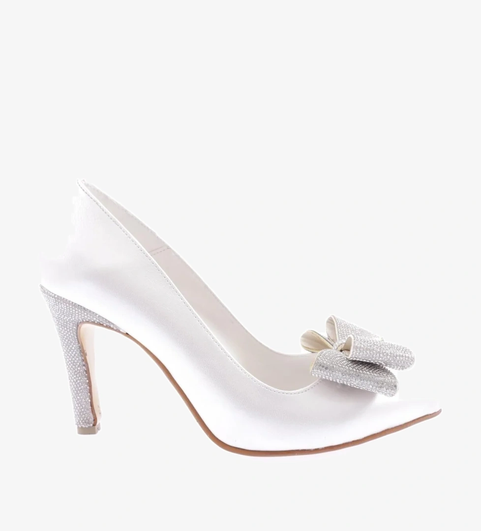 Dgn 1315 23y Kadin Sivri Burun Kristal Taşli Fiyonklu Abiye Ayakkabi model görseli