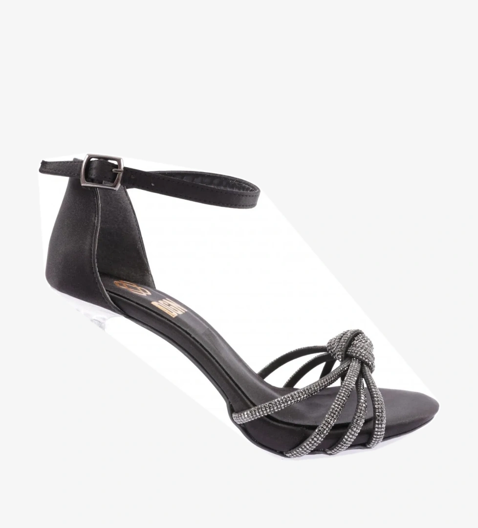 Mnt-04-23Y Kadin Silver Taşli Burgu Bantli Abiye Ayakkabi - Görsel 1