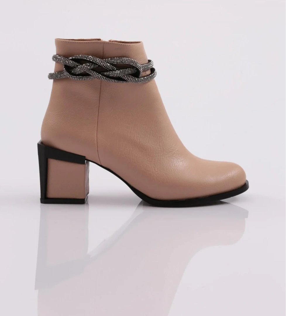 890-22K Kadin Simli İp Detayli Topuklu Bot