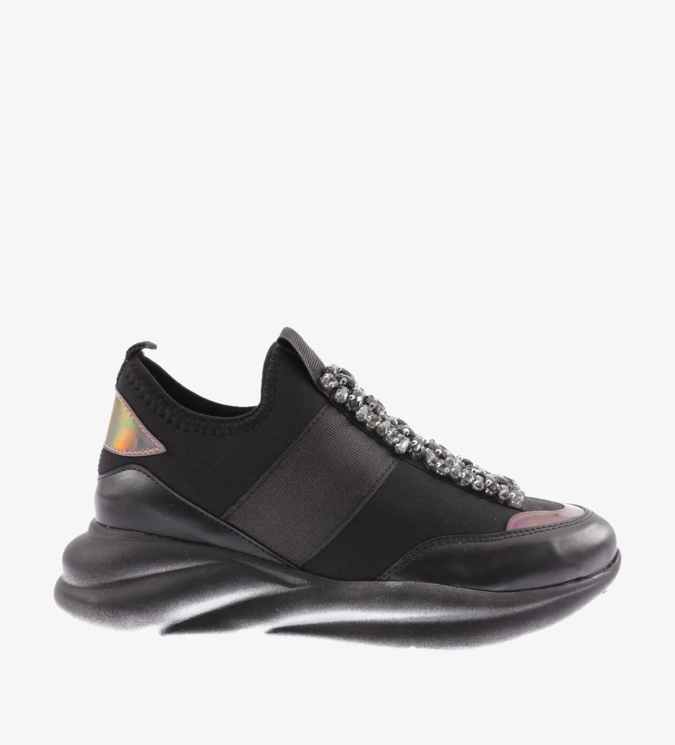DGN 222-23Y Kadin Strech Detayli Kristal Taşli Sneakers Ayakkabi
