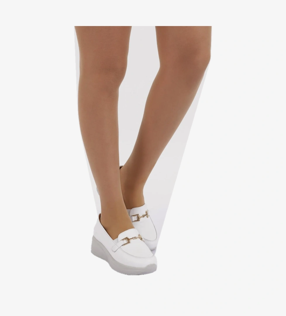 Dgn Dgn Beyaz 2237 Kadin Kalin Taban Comfort Ayakkabi Casual Ayakkabı | Flo Beyaz - 1. görsel