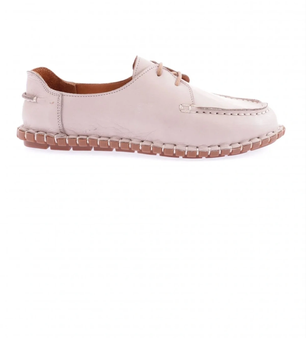 601-23Y Kadin Dikiş Detayli Önden Bağcikli Loafer Ayakkabi