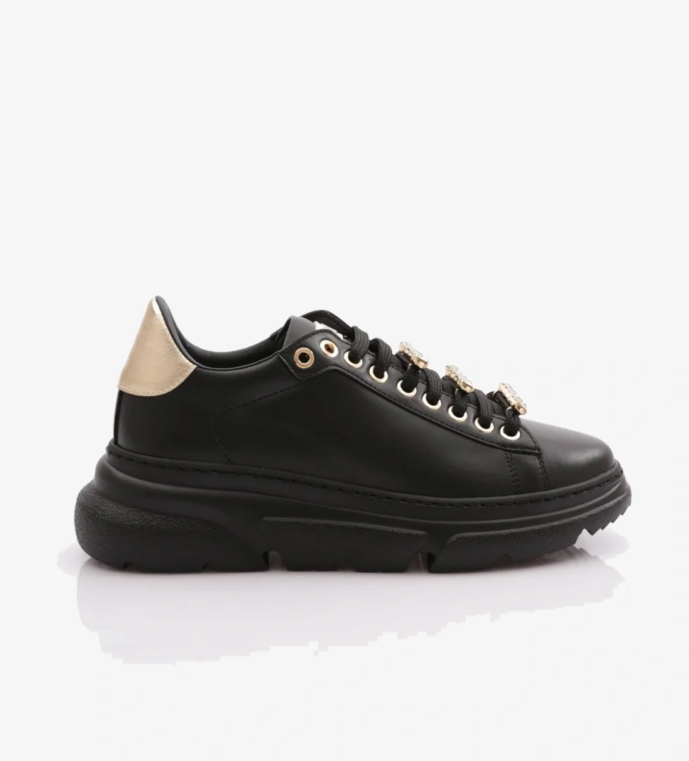 Es864 Kadin Kalin Kristal Taşli Sneakers Ayakkabi