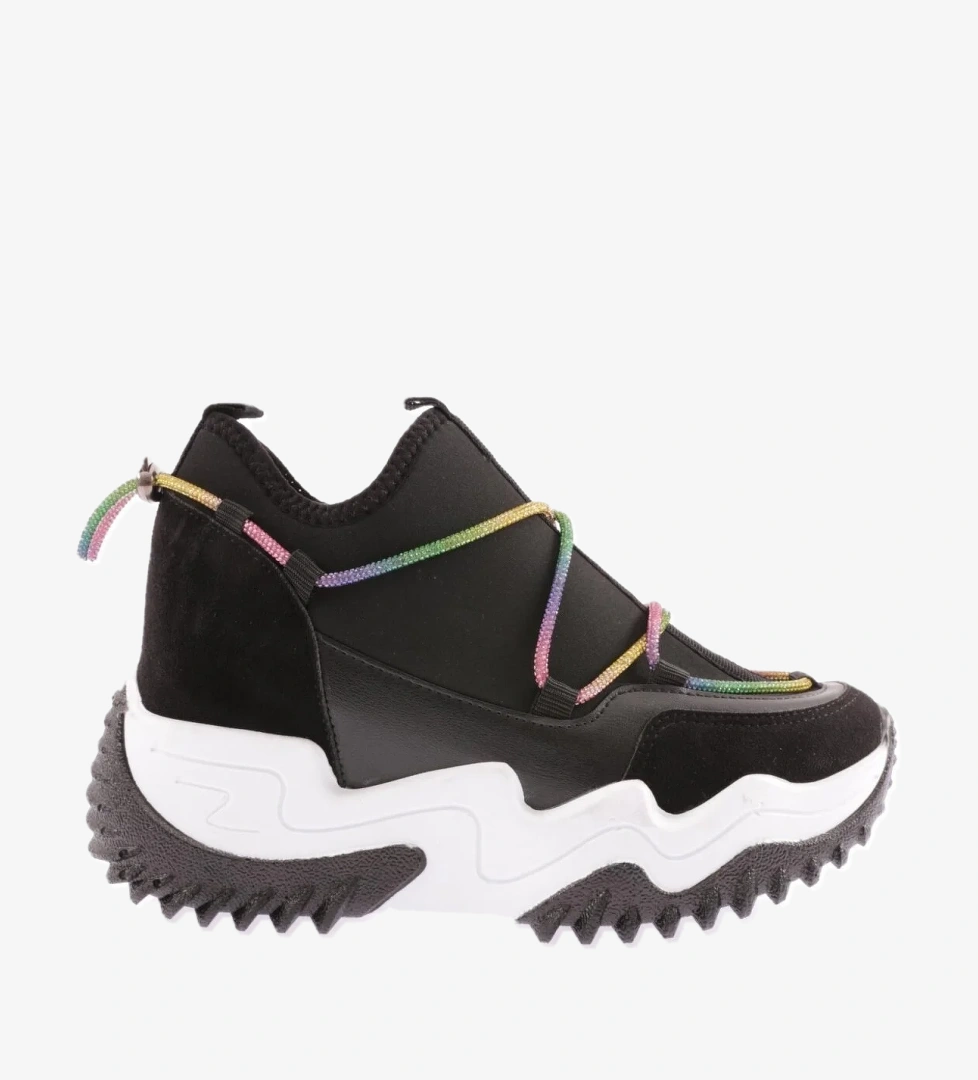 Dgn Z94 23y Kadin Mega Kalin Taban Simli İp Detayli Sneakers Ayakkabi model görseli