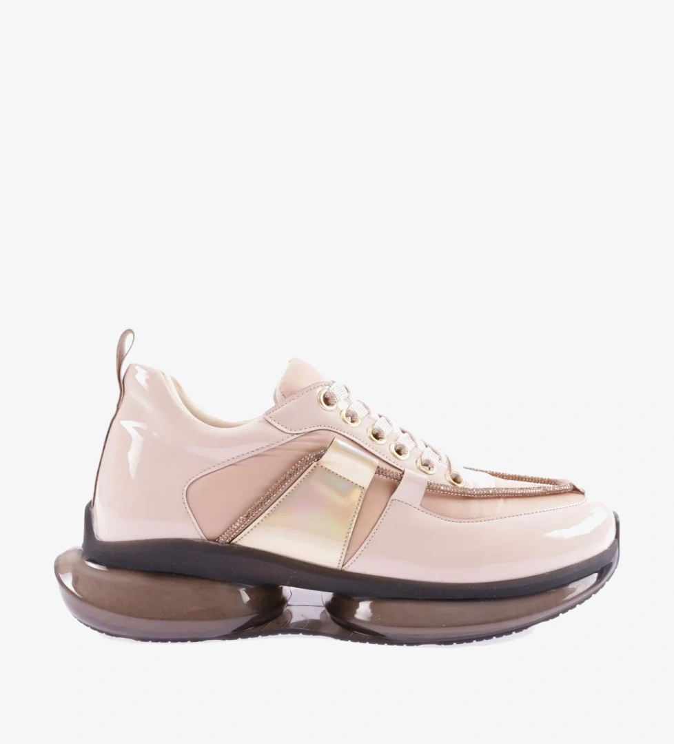 DGN 954-23Y Kadin Kalin Taban Silver İp Taşli Sneakers Ayakkabi