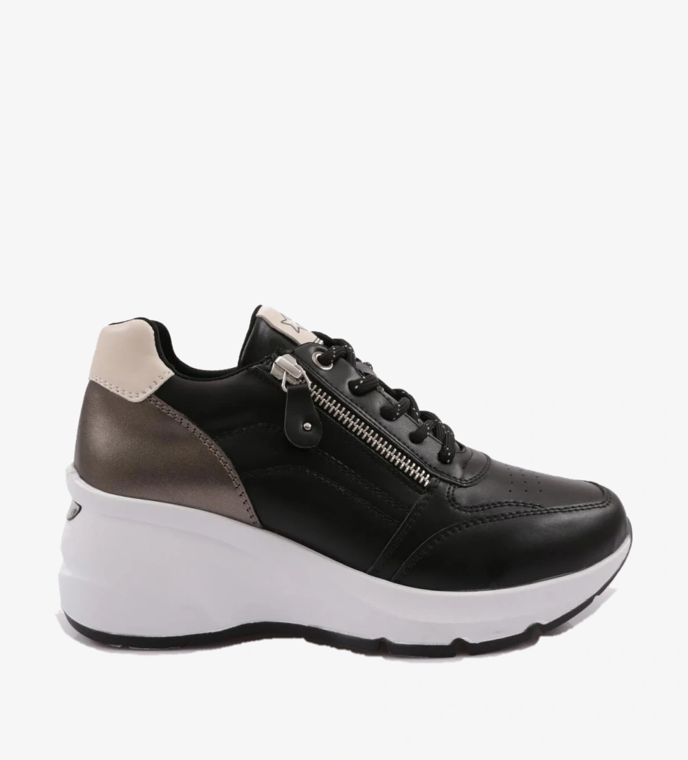 DGN 62159 Kadin Kalin Taban Yani Fermuarli Sneaker