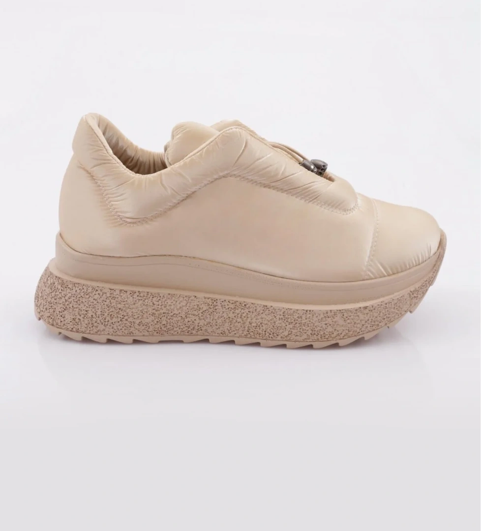 DGN 601 Kadin Kalin Taban Lastik Bağcikli Sneakers Ayakkabi