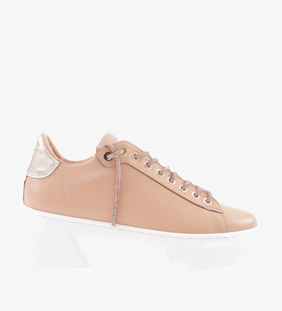 Es854-23Y Kadin Kalin Taban Silver Taş Bağcikli Sneakers Ayakkabi - Görsel 1