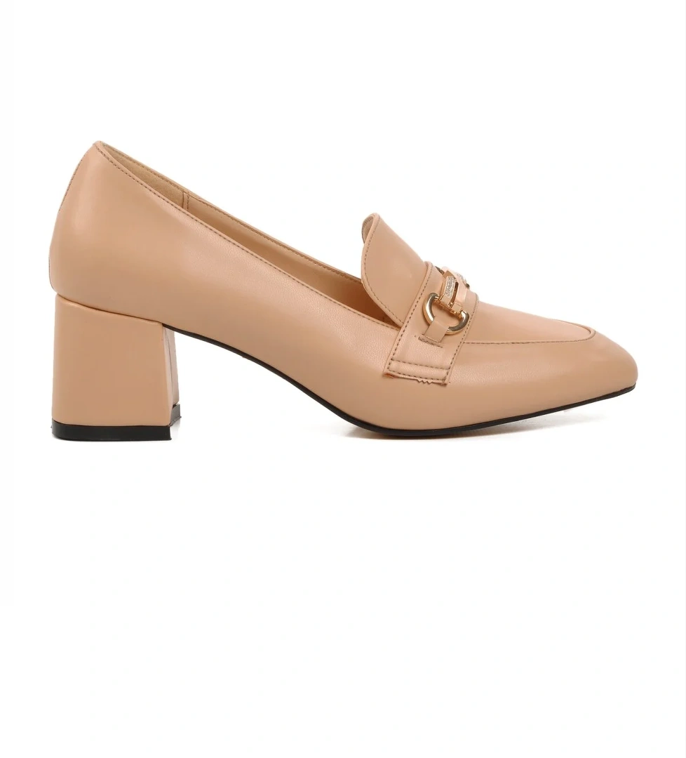 312048 Bej Kadın Topuklu Günlük Ayakkabı - Görsel 1