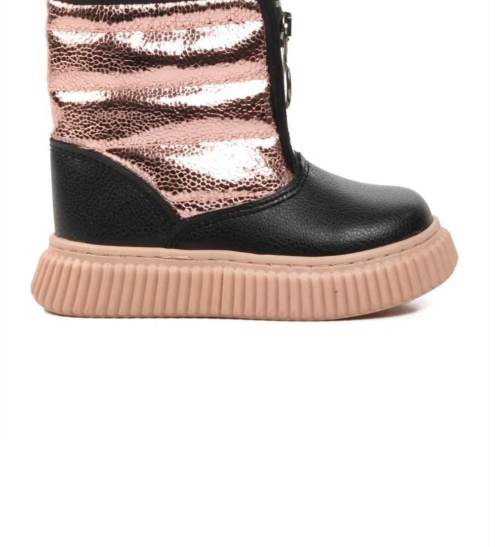 Staye-B Siyah-Pudra İçi Polarlı Çocuk Kar Botu - Görsel 1