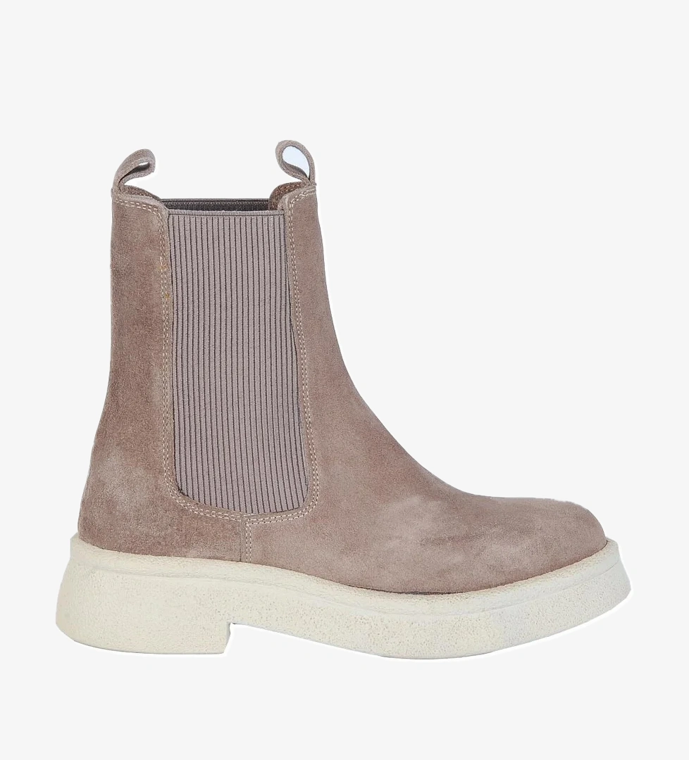 Bulldozer 240524 Vizon Süet %100 Deri Kadın Düz Bot model görseli