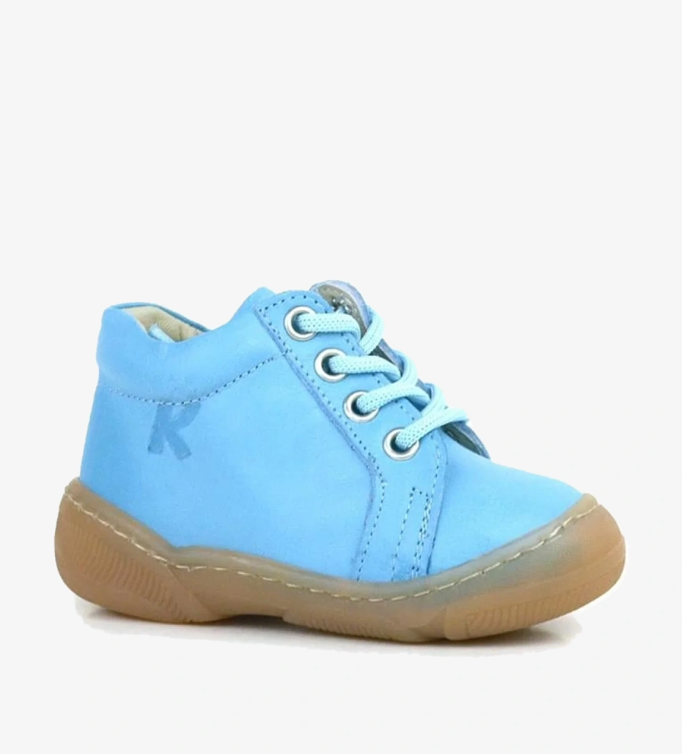 Hapshoe Kids Anatomik Yumuşak Hakiki Deri Fermuarlı Mavi Bebek Bot Ayakkabı model görseli