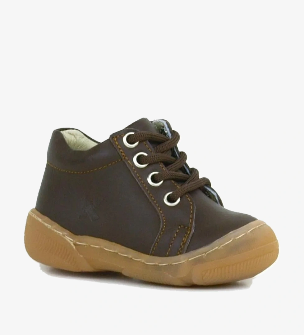 Hapshoe Kids Anatomik Yumuşak Hakiki Deri Fermuarlı Kahve Bebek Bot Ayakkabı model görseli