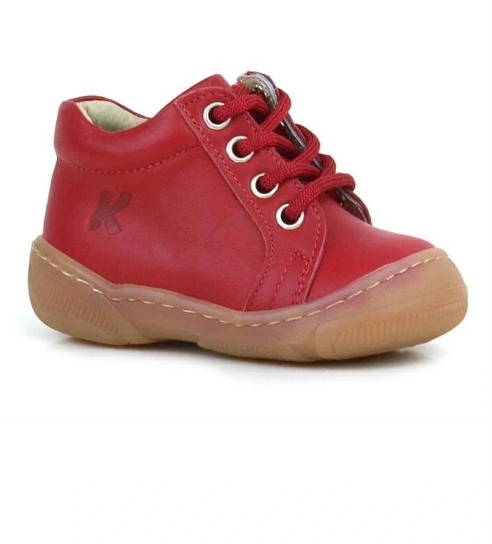 Hapshoe Kids Anatomik Yumuşak Hakiki Deri Fermuarlı Kırmızı Bebek Bot Ayakkabı model görseli