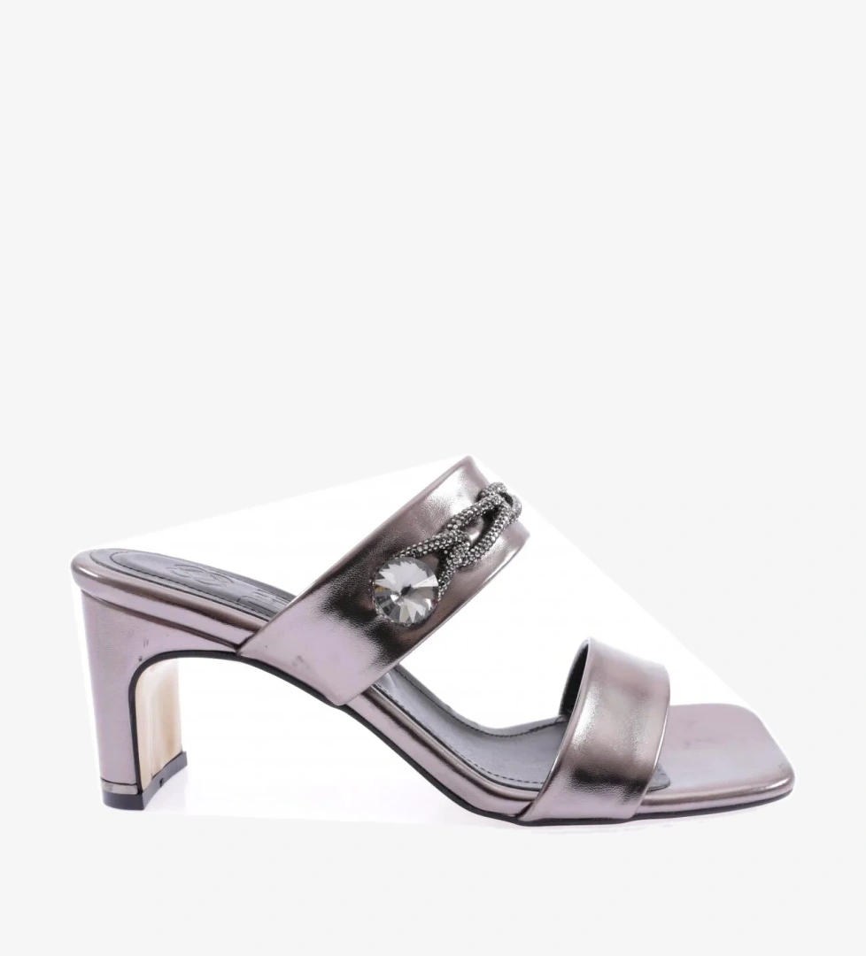 1043-23Y Kadin Kristal Taşli Bantli Topuklu Terlik