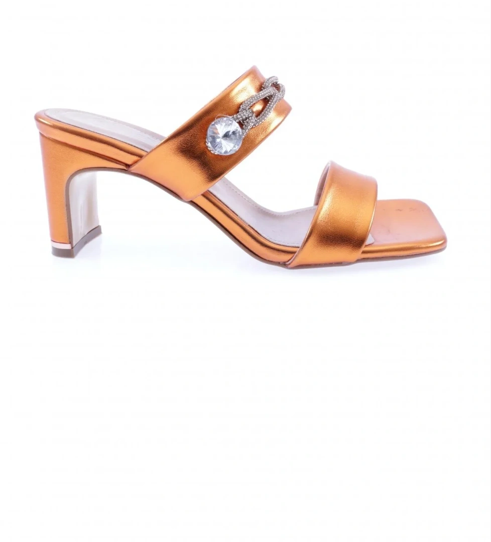 1043-23Y Kadin Kristal Taşli Bantli Topuklu Terlik