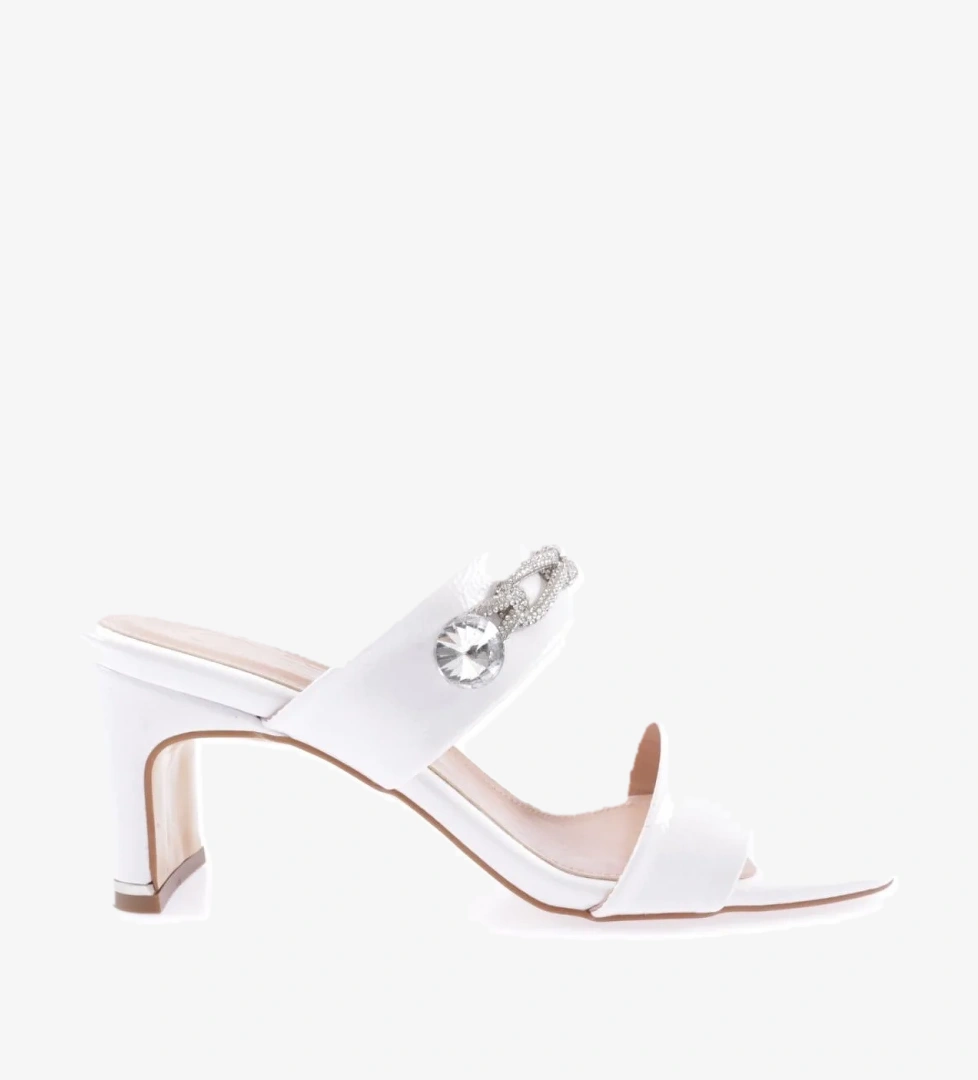 1043-23Y Kadin Kristal Taşli Bantli Topuklu Terlik