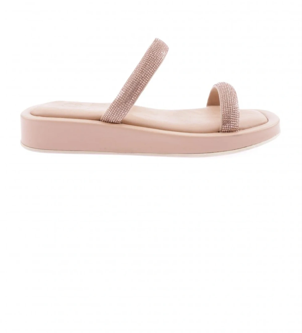 009 Kadin Silver Taşli Bantli Terlik - Görsel 1