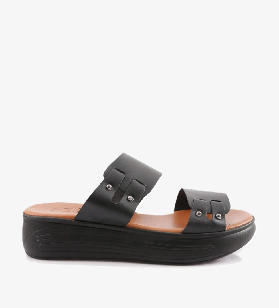 500-23Y Kadin Kalin Sirali Bantli Troklu Kalin Taban Terlik