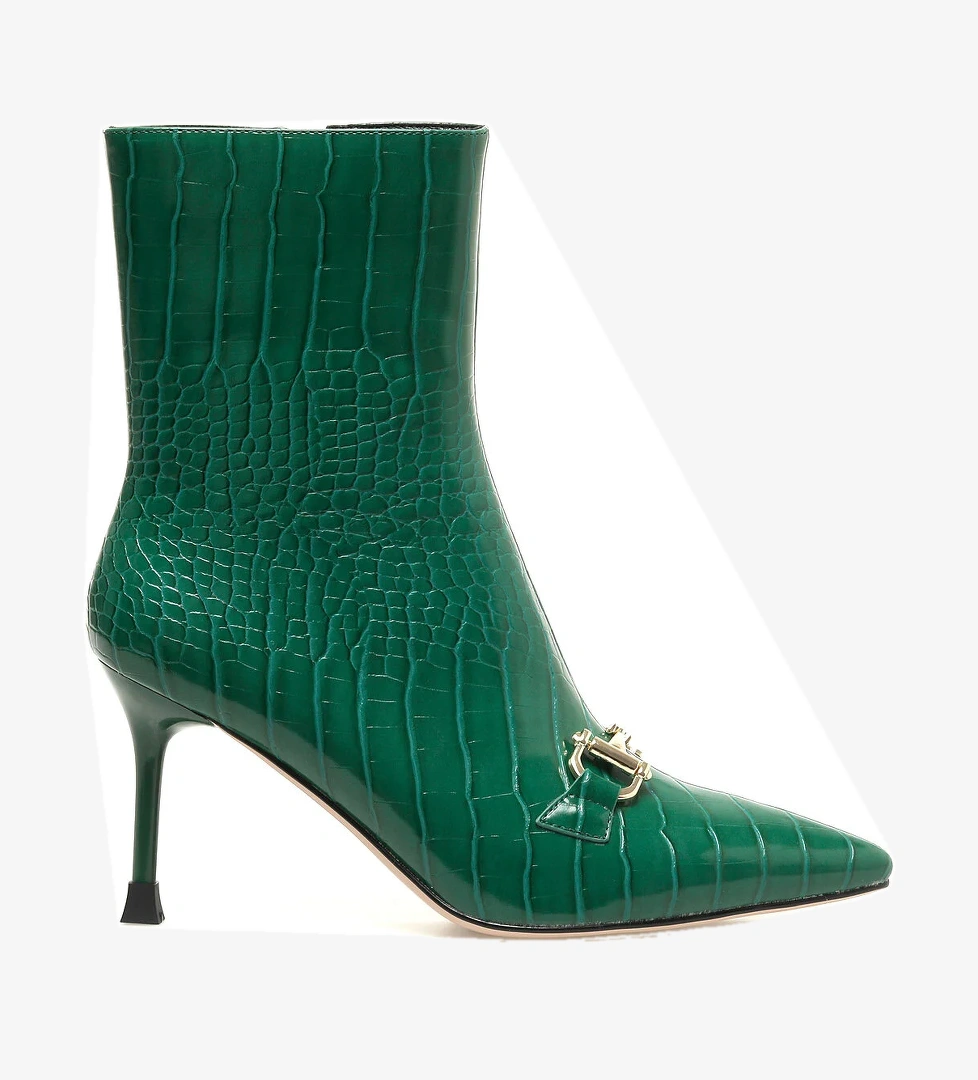 OLI 3PR Yeşil Kadın Topuklu Bot - Görsel 1