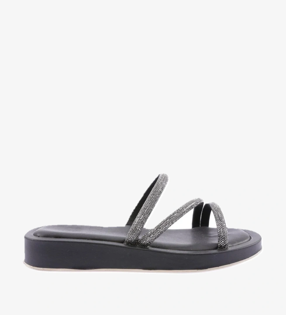 008 Kadin Silver Taşli Çapraz Bantli Terlik