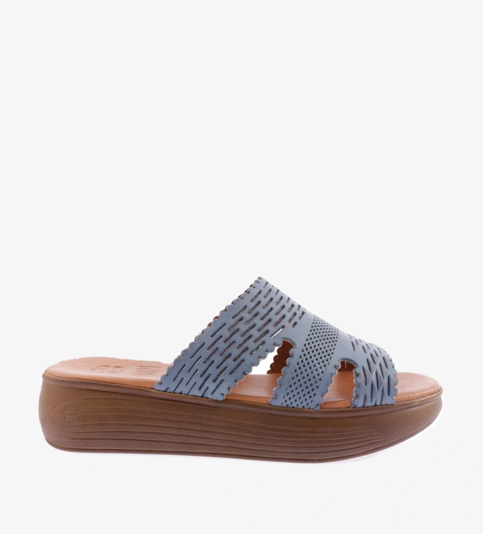 501-23Y Kadin Lazer Baskili Kalin Taban Terlik