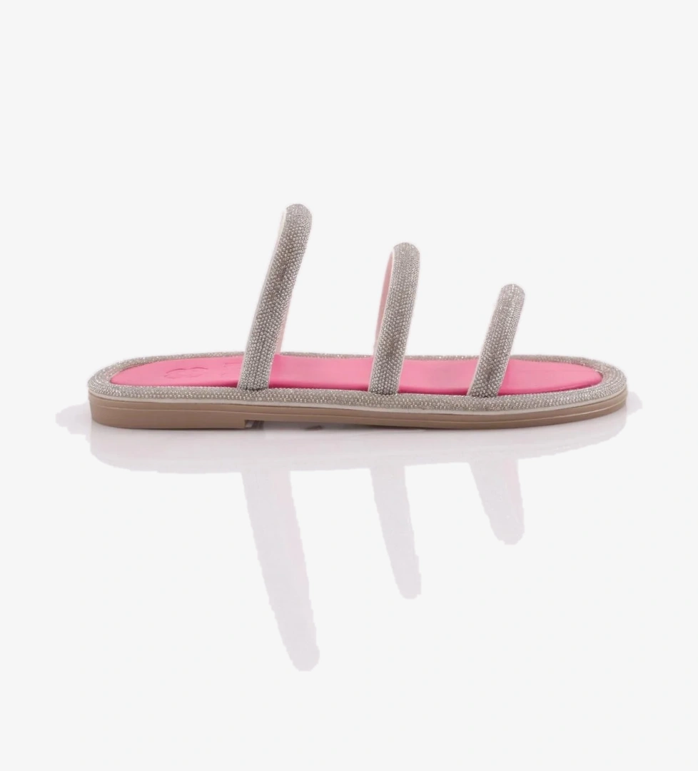 3050 Kadin 3 Şeritli Düz Taban Terlik - Görsel 1