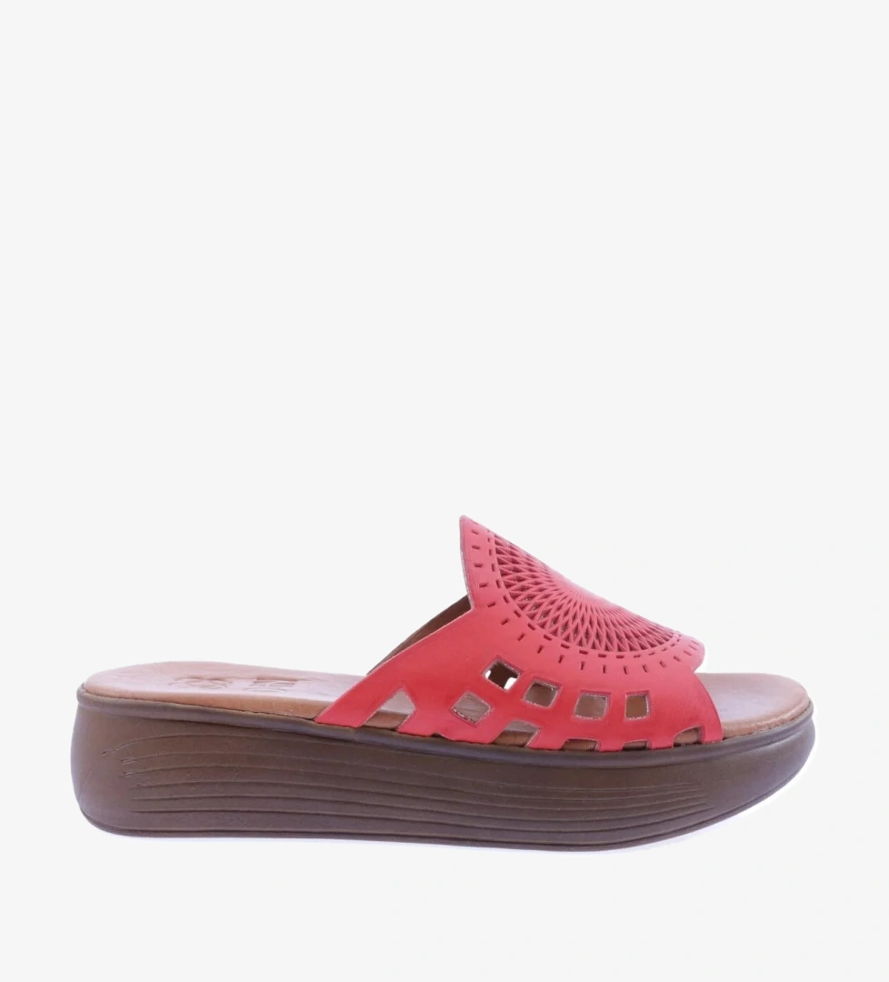 501-23Y Kadin Lazer Baskili Kalin Taban Terlik