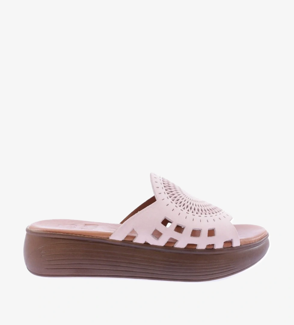 501-23Y Kadin Lazer Baskili Kalin Taban Terlik - Görsel 1