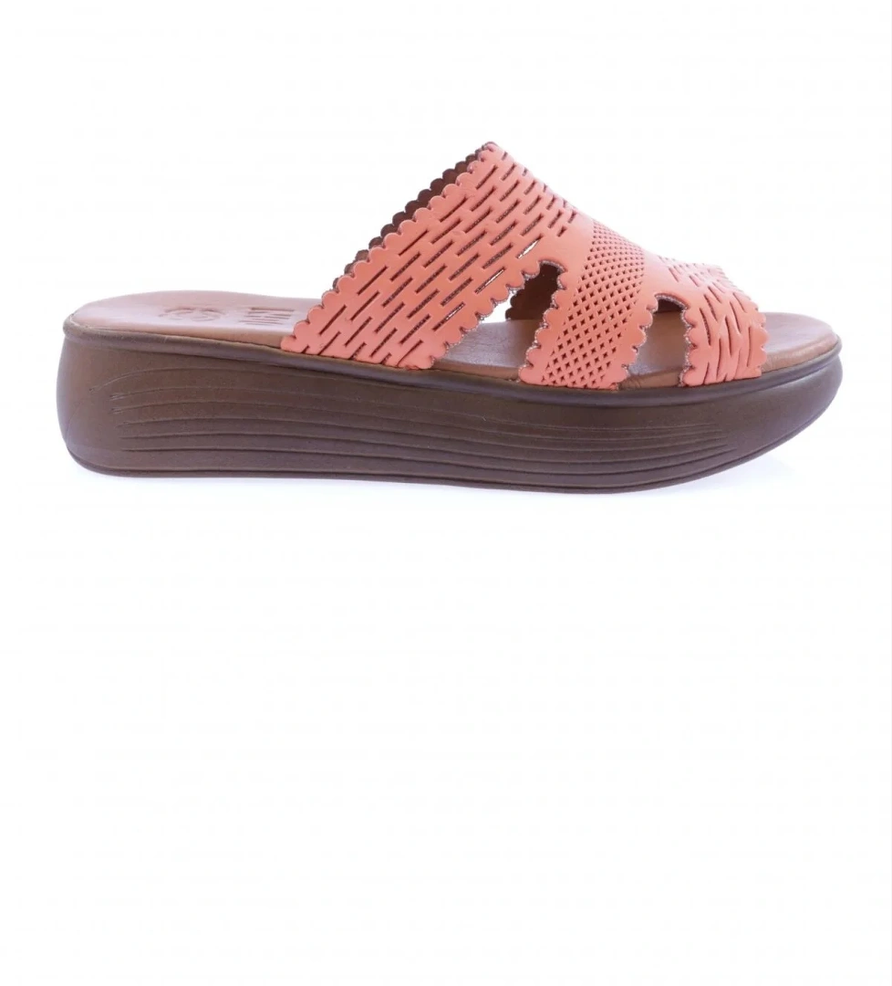 516-23Y Kadin Lazer Baskili Kalin Taban Terlik