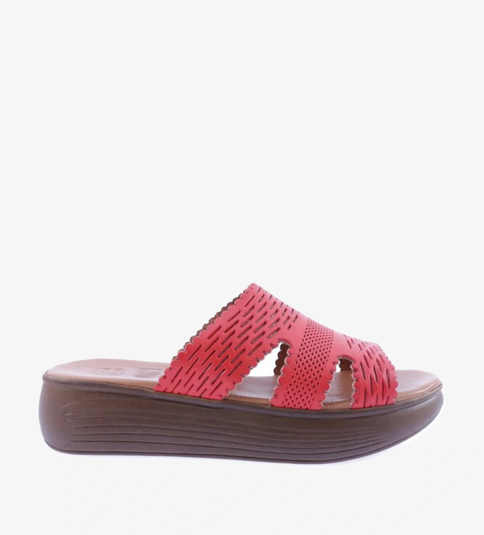 516-23Y Kadin Lazer Baskili Kalin Taban Terlik