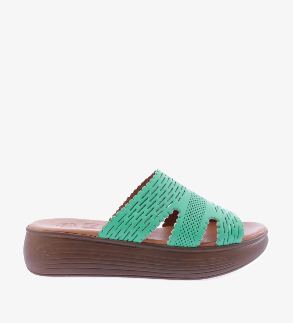 516-23Y Kadin Lazer Baskili Kalin Taban Terlik