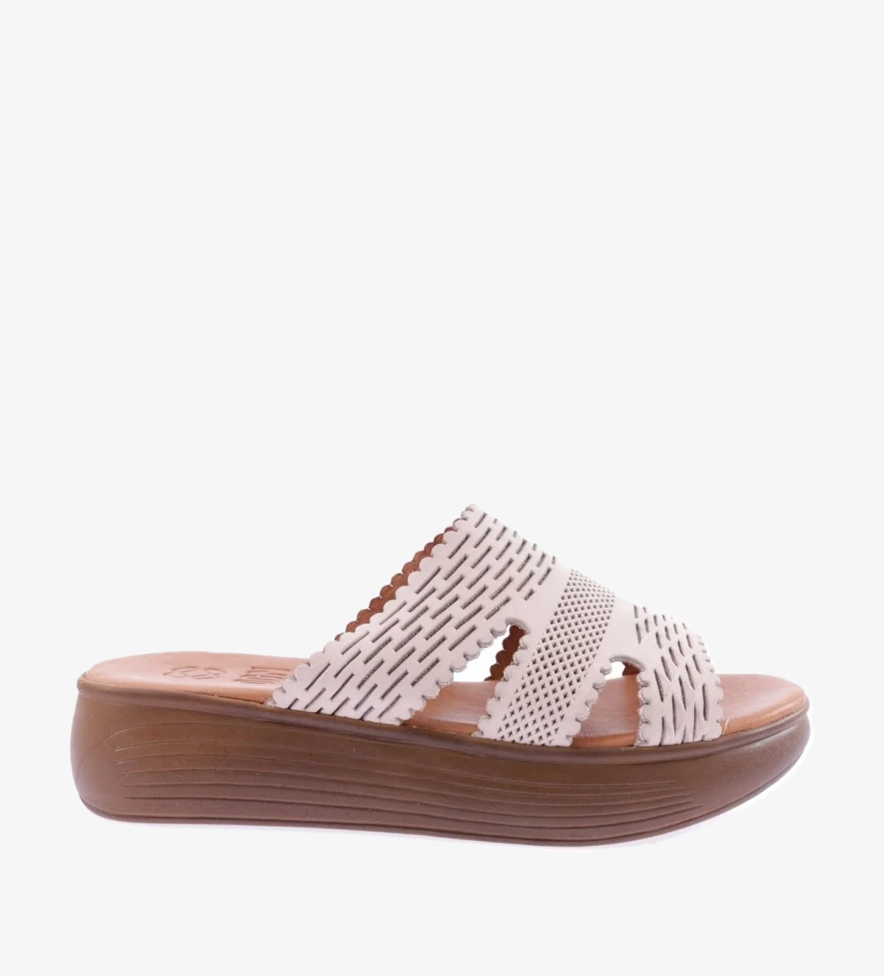 516-23Y Kadin Lazer Baskili Kalin Taban Terlik