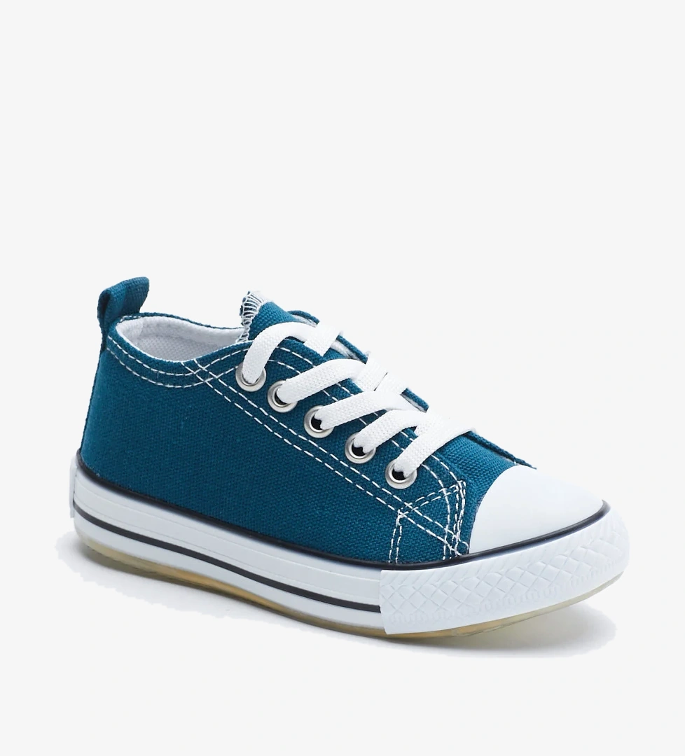 Çocuk Unisex Petrol Rahat Kalıp Işıklı Bağcıklı Spor Ayakkabı