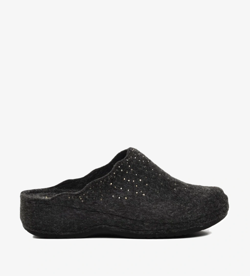 Ayakmod Bej Siyah Anatomik Keçe Sabo Kadın Ev Terlik K-10909 Z model görseli