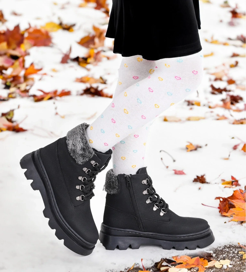 500 Günlük Fermuarlı Kız Çocuk Bot Ayakkabı Siyah