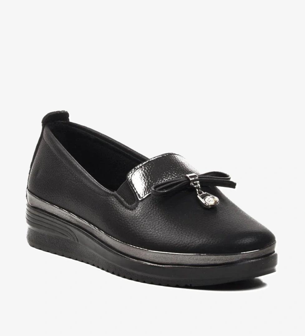 037 Siyah Simli Kadın Günlük Ayakkabı - Görsel 1