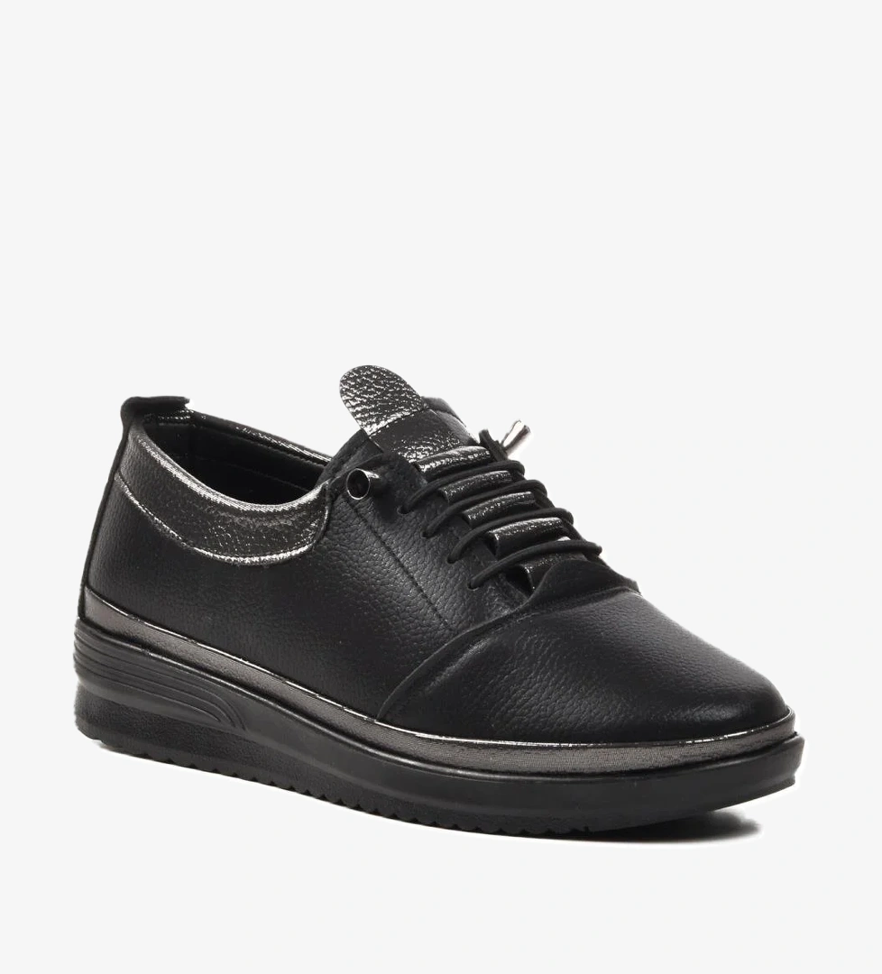 029 Siyah Simli Kadın Günlük Ayakkabı - Görsel 1