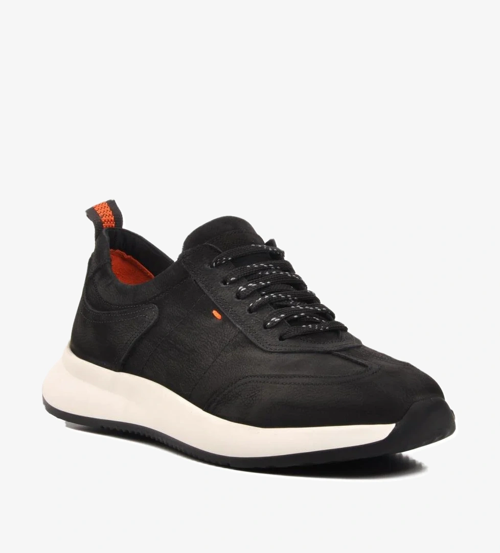 232240-1 Siyah Nubuk Hakiki Deri Erkek Casual Ayakkabı - Görsel 1