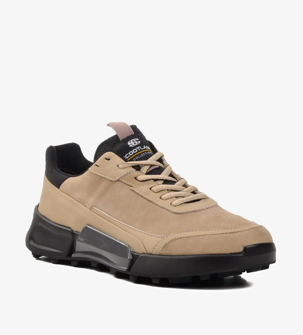 152-18484 Bej Nubuk Hakiki Deri Erkek Casual Ayakkabı