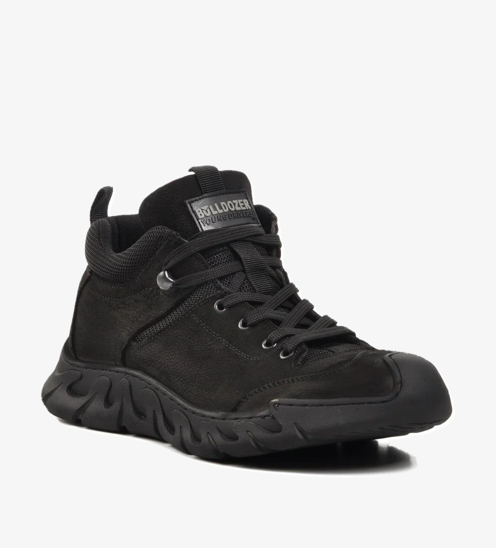 230003 Siyah Nubuk Hakiki Deri Erkek Günlük Ayakkabı - Görsel 1