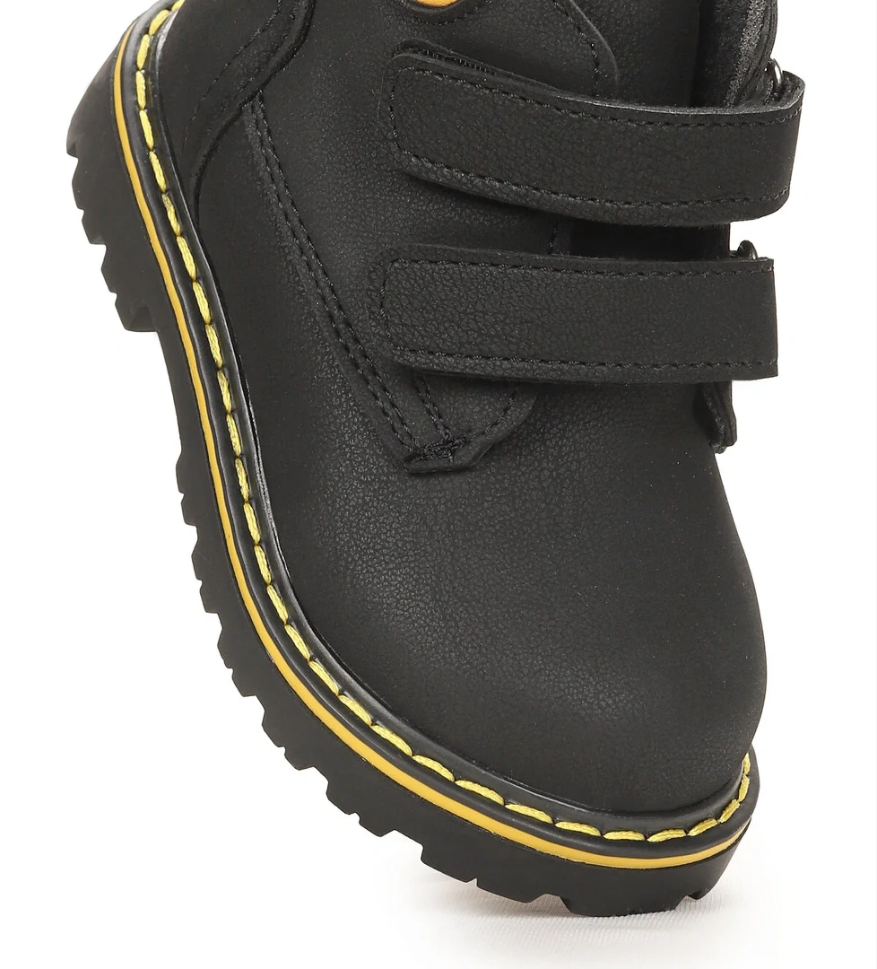 Azka Cırtlı Erkek Bebek Bot Ayakkabı Siyah - Sarı