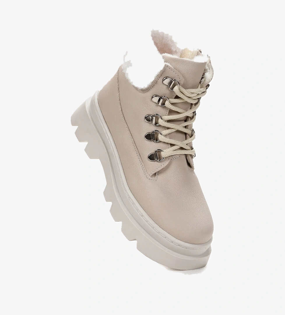 Kiko Kids Kiko Kids Edu Günlük Fermuarlı Kız Çocuk Bot Ayakkabı Bej | Flo Bej - 1. görsel