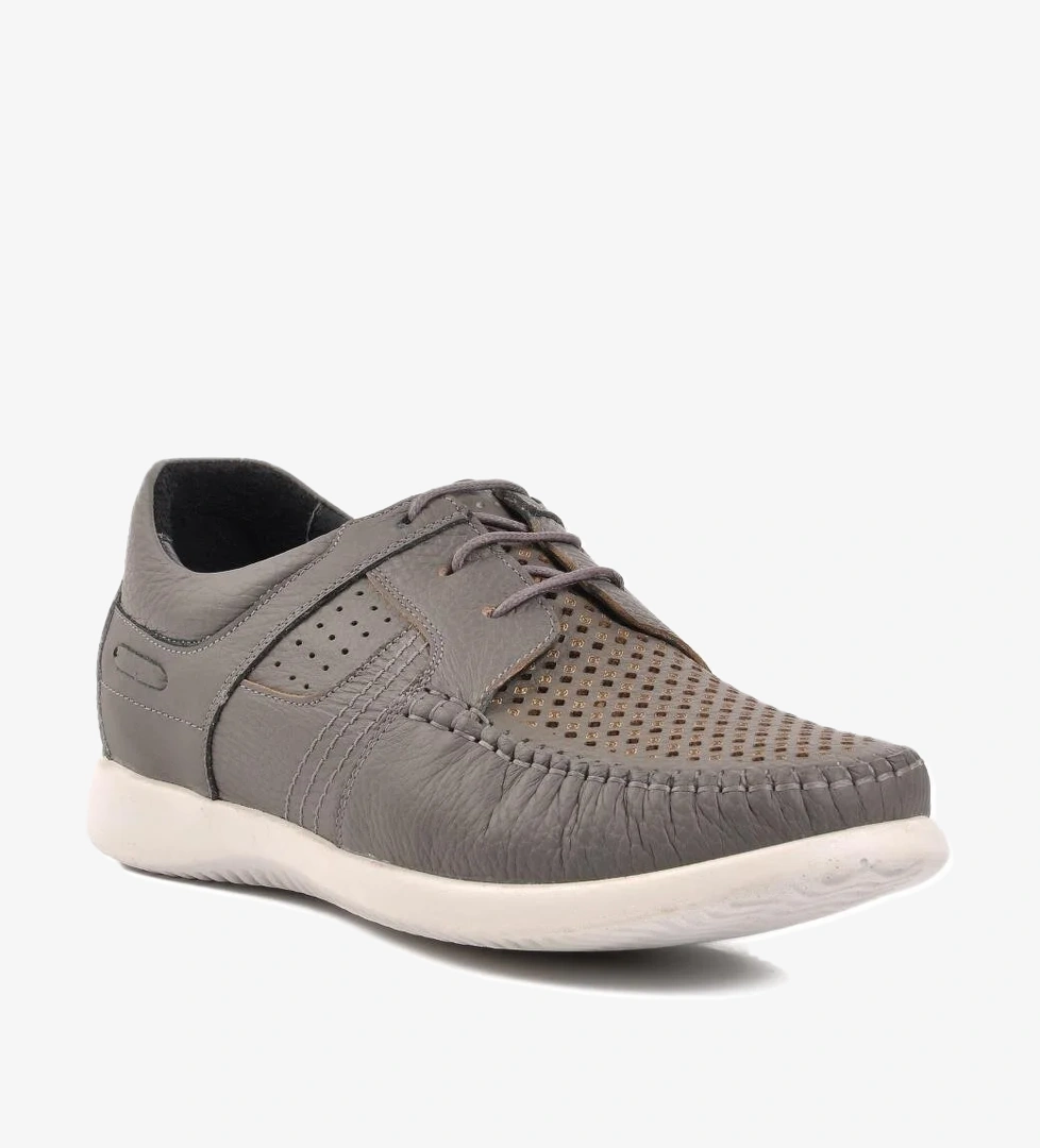 Ayakmod 2678 Gri Hakiki Deri Erkek Günlük Ayakkabı model görseli