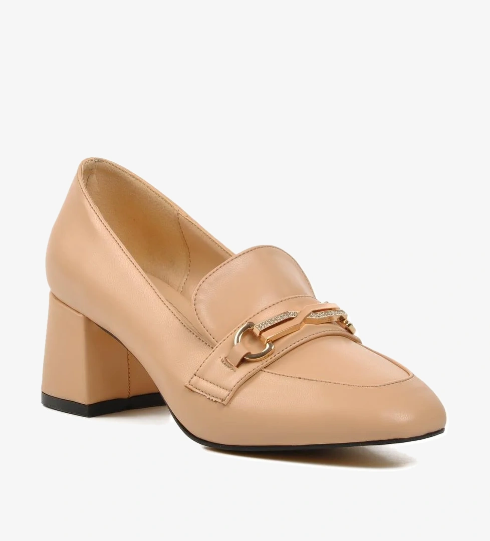 312048 Bej Kadın Topuklu Günlük Ayakkabı - Görsel 1